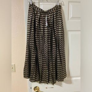 MICHAEL Michael Kors | Wavy-Striped Metallic Gold Skirt | Gold Size 10